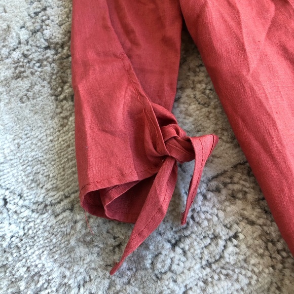 NEW Miami Orange Linen Blazer with Tie Sleeves (Size Small) - Picture 4 of 7